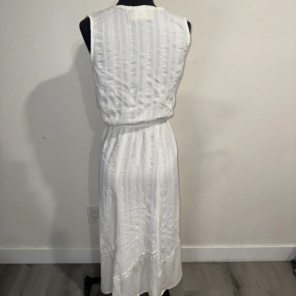 Espencer Alexis Vintage  White Sleeveless Floral Design‎ Dress Sz 10   95%rayon